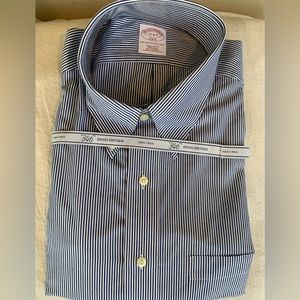 Brooks Brothers button down blue stripe 17 6-7